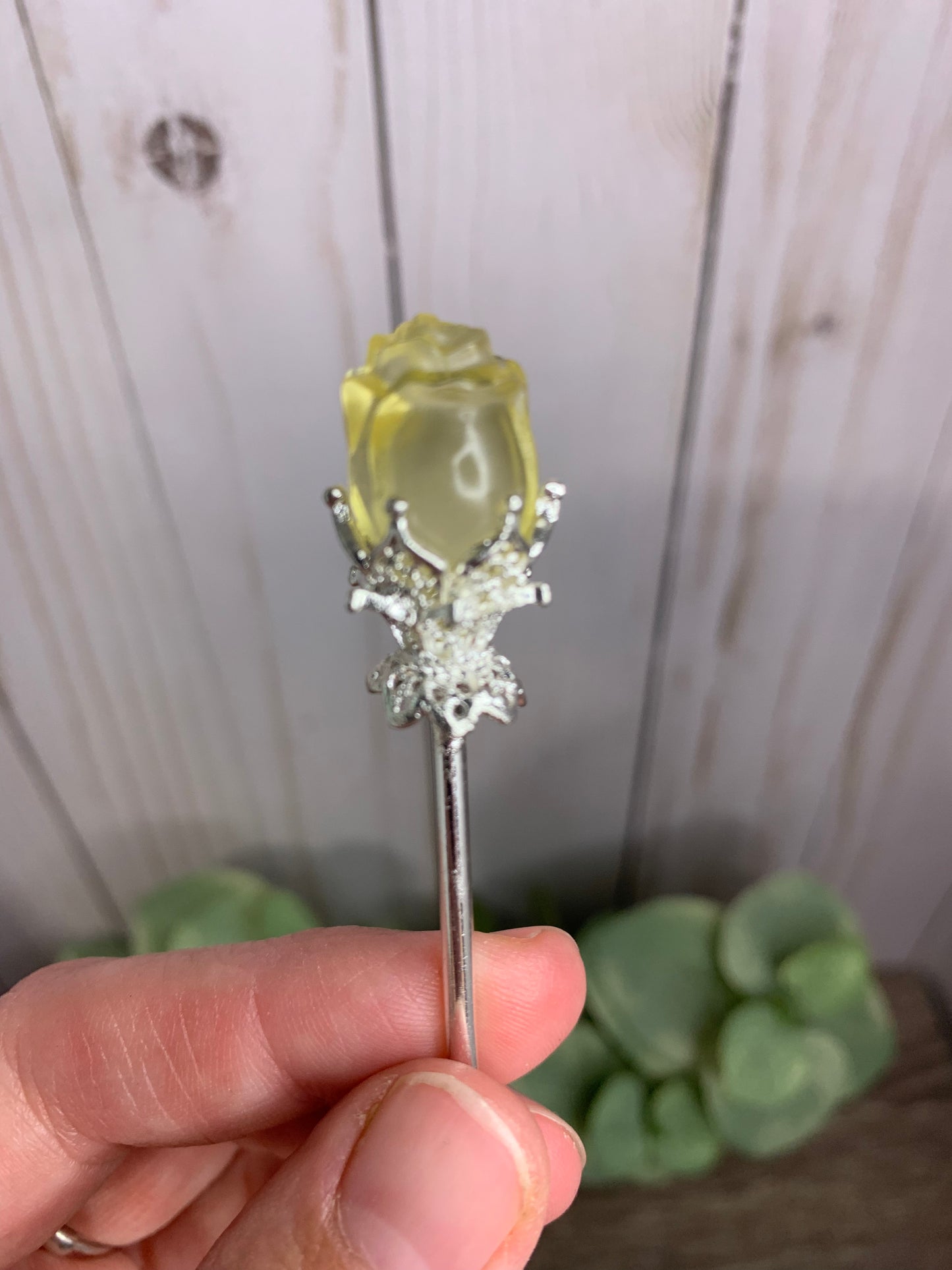 Fluorite Rose Hair Pins