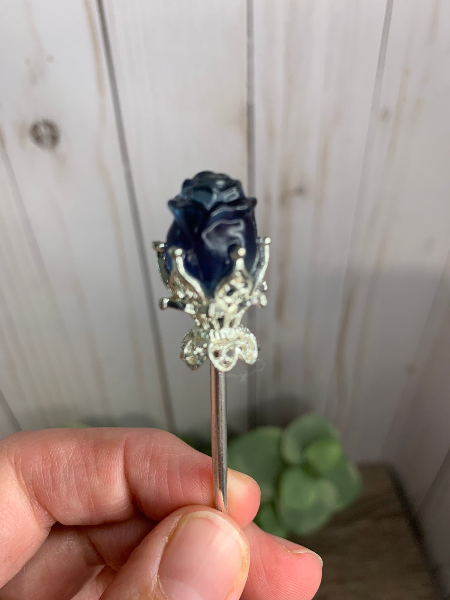 Fluorite Rose Hair Pins