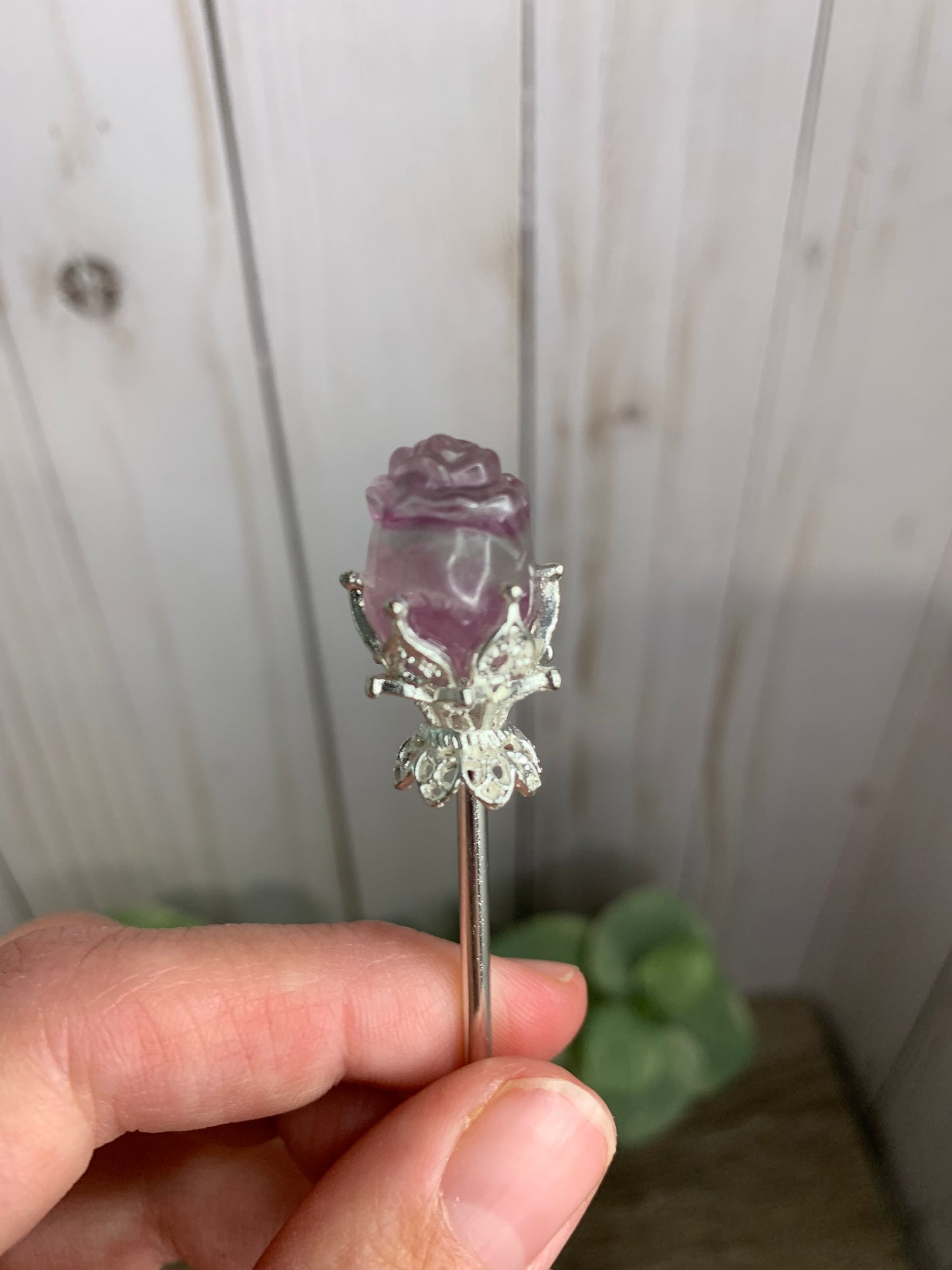 Fluorite Rose Hair Pins