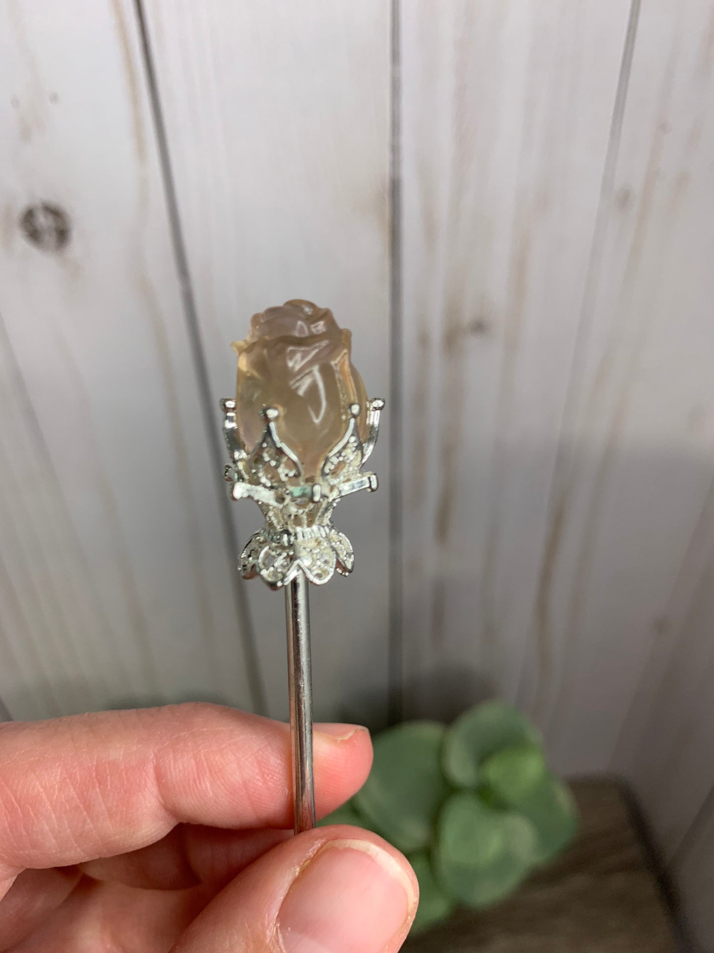 Fluorite Rose Hair Pins