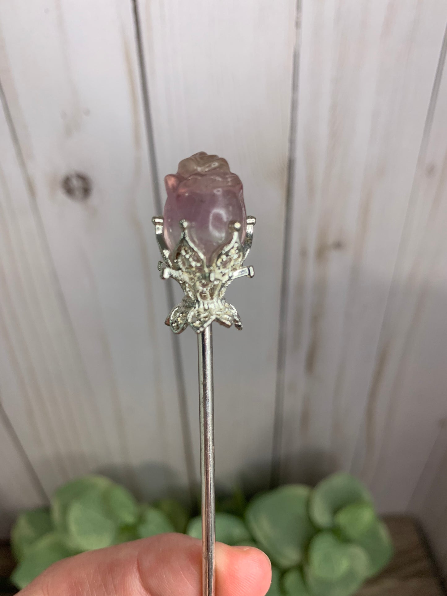 Fluorite Rose Hair Pins