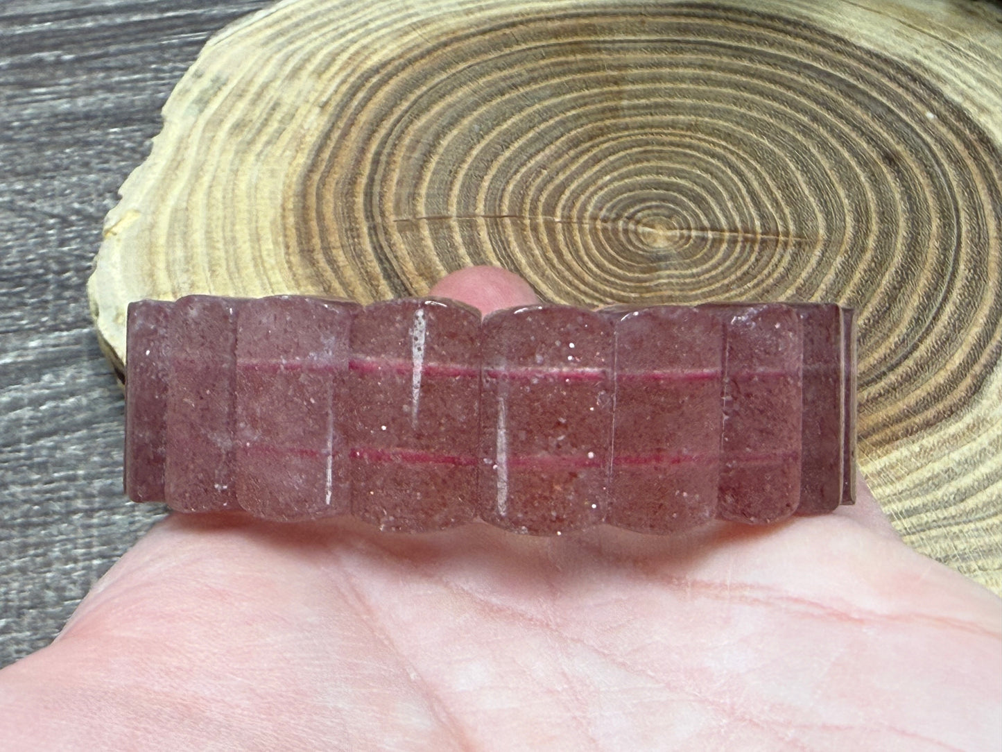 Strawberry Quartz Bangle Style - Bracelet