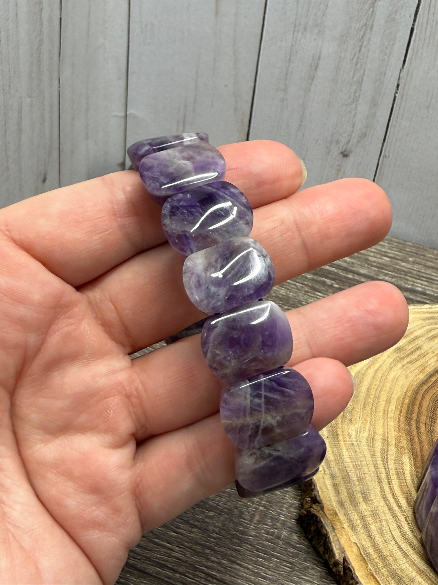 Chevron Amethyst Bangle Style - Bracelet