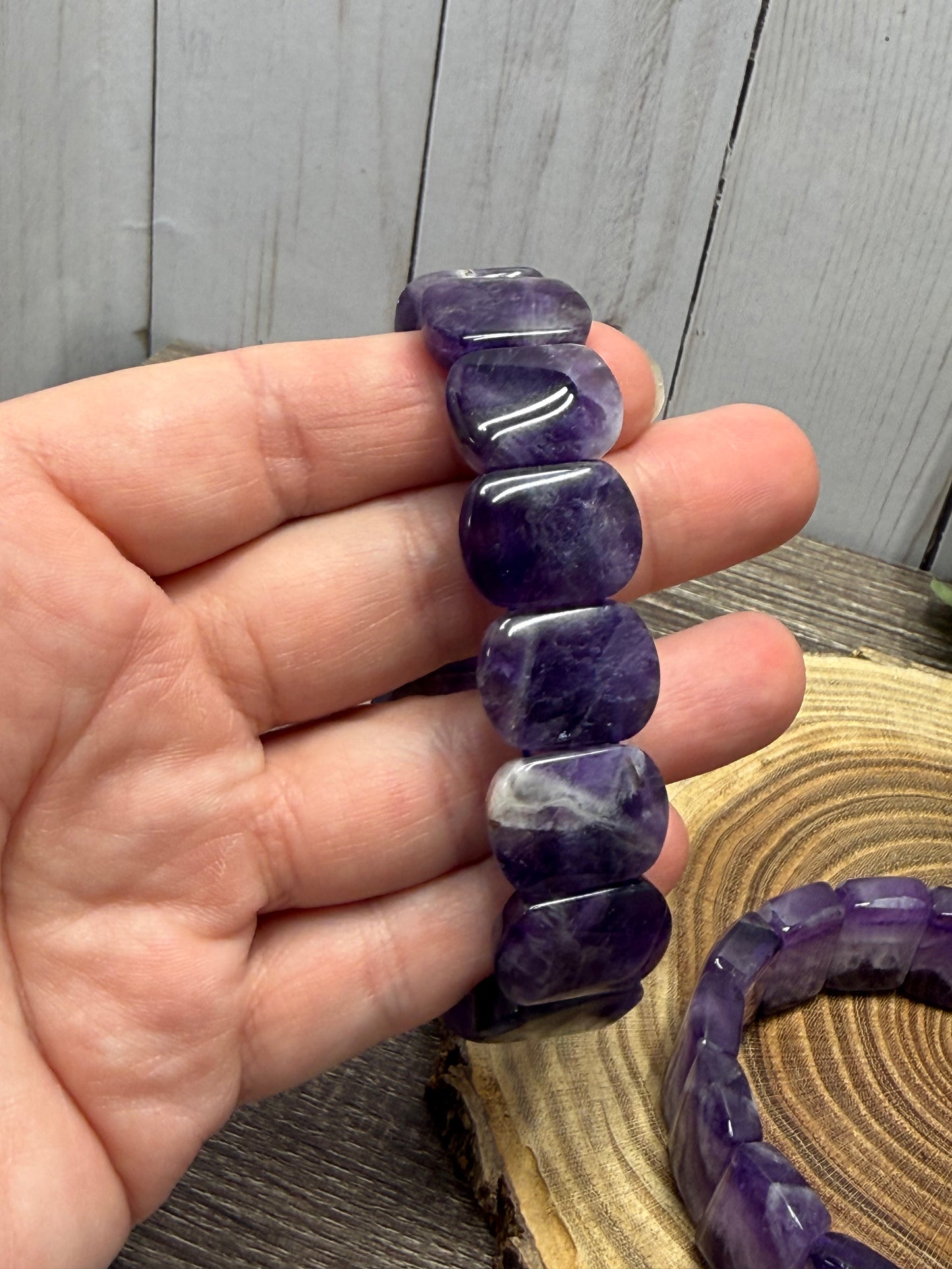 Chevron Amethyst Bangle Style - Bracelet