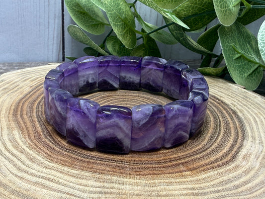 Chevron Amethyst Bangle Style - Bracelet