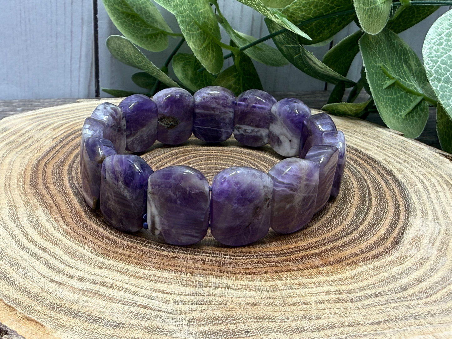 Chevron Amethyst Bangle Style - Bracelet