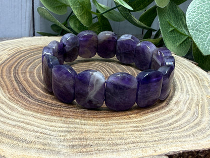 Chevron Amethyst Bangle Style - Bracelet