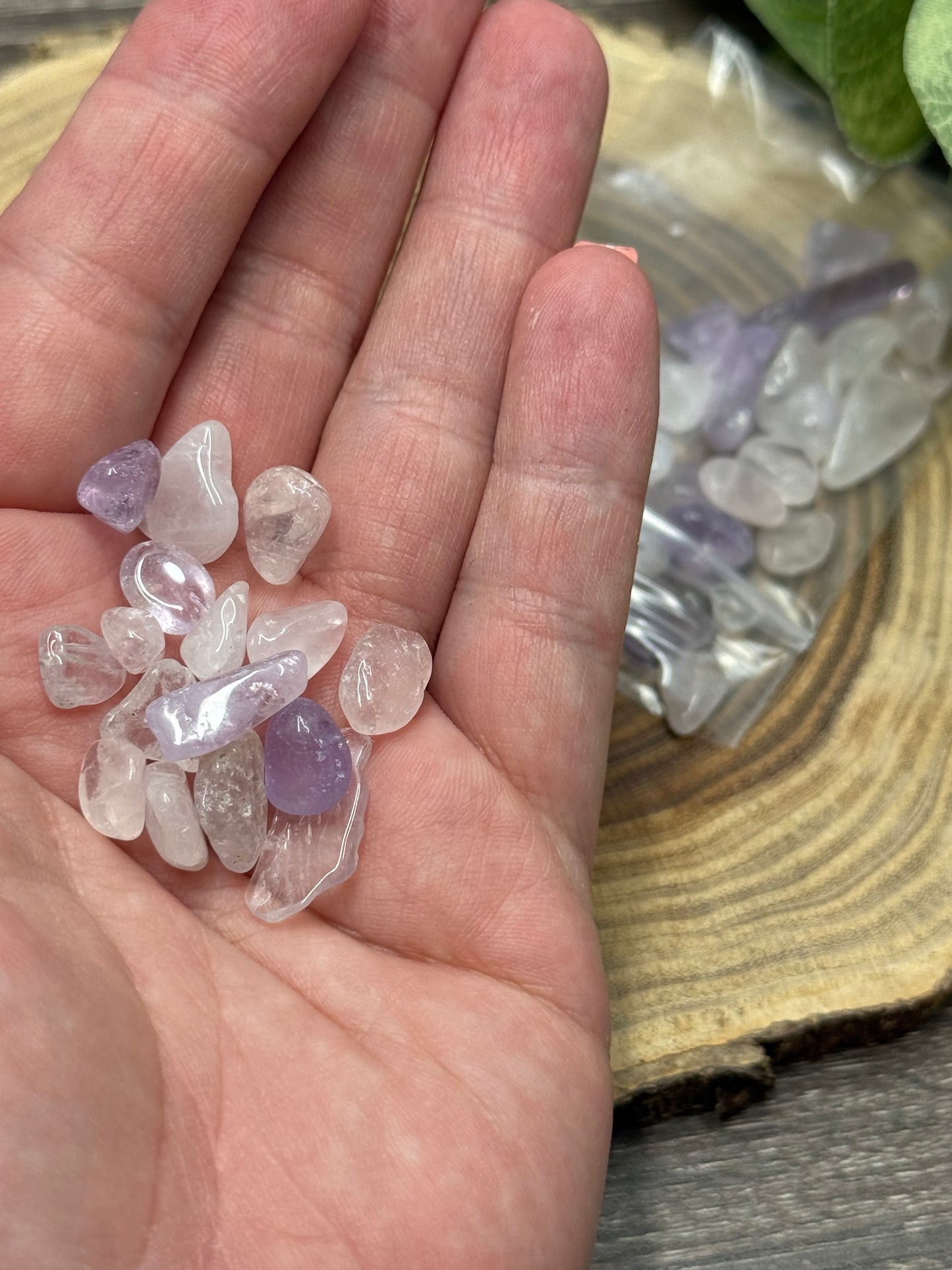 Mixed - Rose Quartz, Clear Quartz, Amethyst Small Crystal Chip Bag