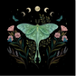 Altar Cloth - floral moon phase moth