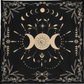 Altar Cloth - black triple moon phase