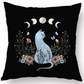 Cat, Butterflies and Moon Phase - Pillow Case Cover