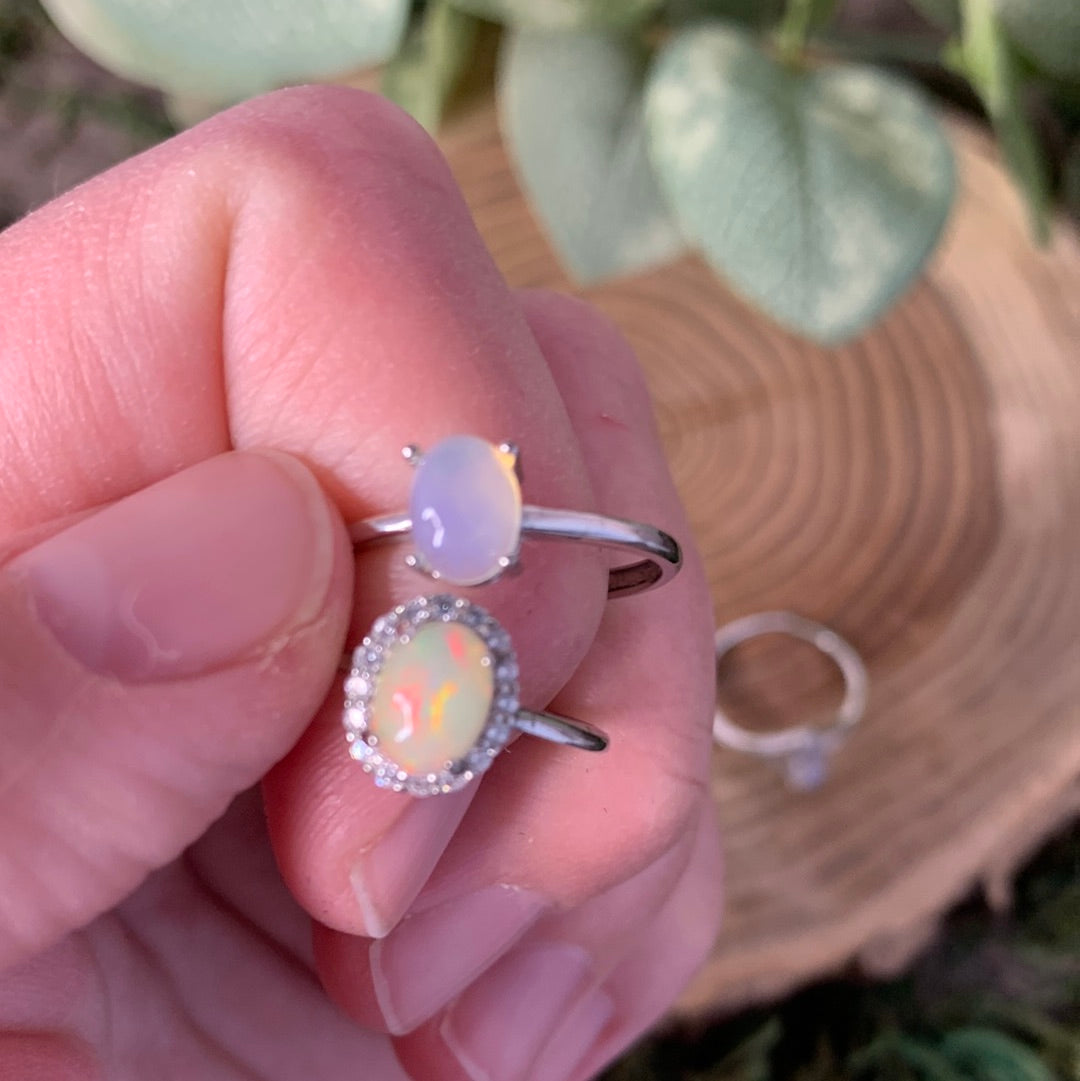 Mexican Opalite Rings - 925 SILVER