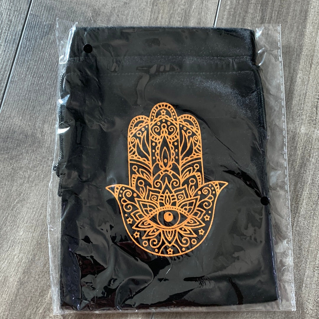 Pouch, Hamsa Hand- black