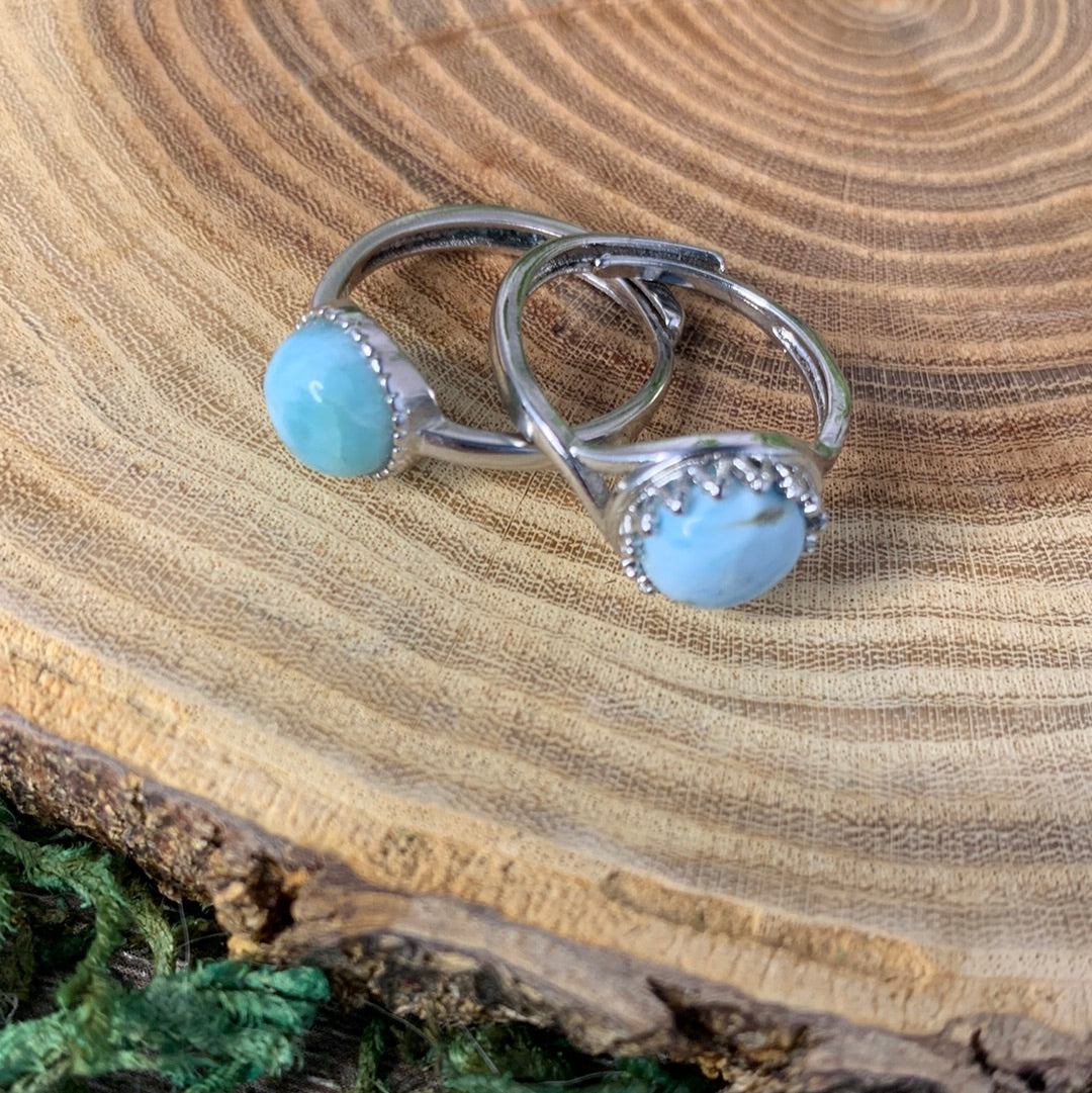 Larimar Rings - Sliver Coated