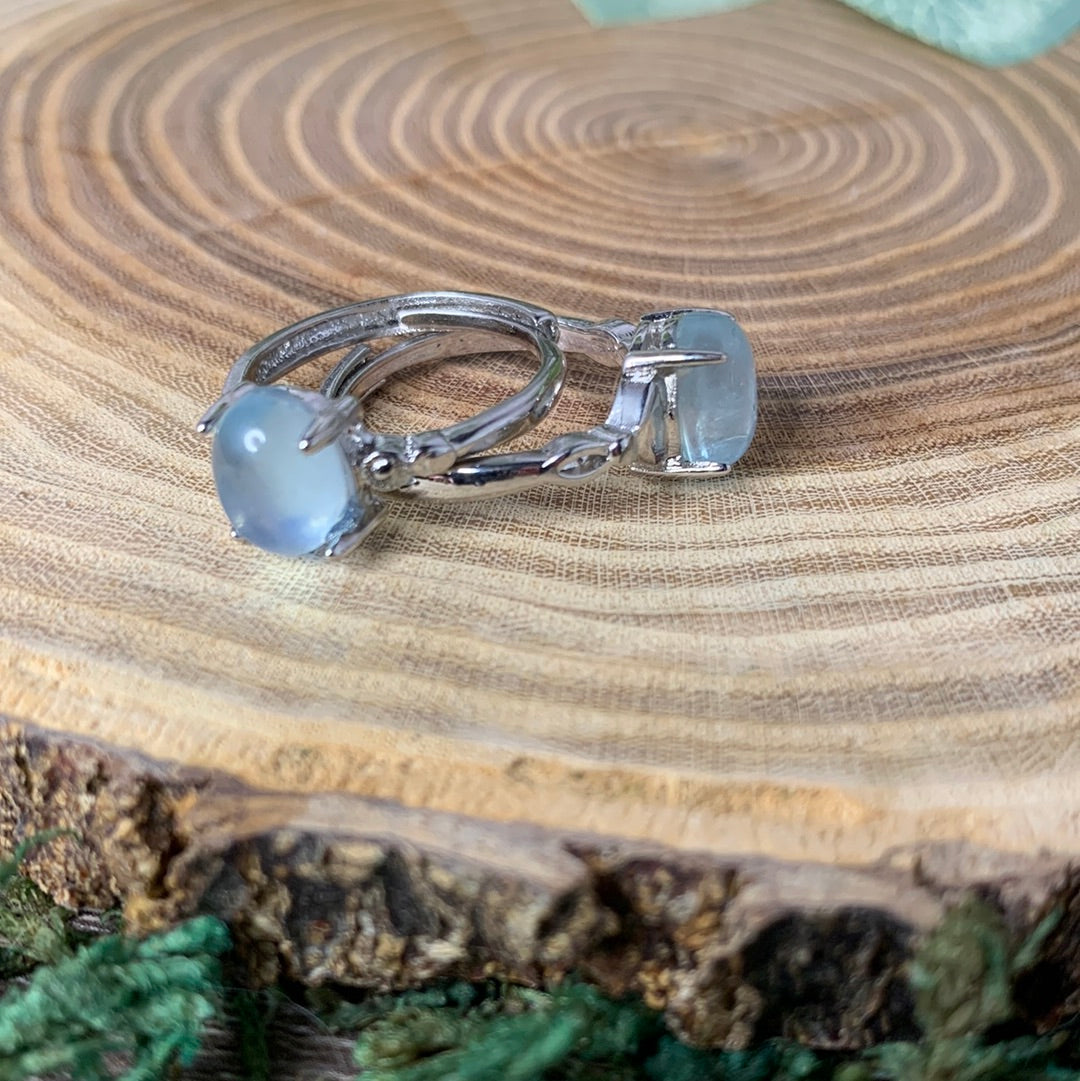 Aquamarine Rings - Sliver Coated