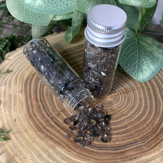 Smokey Quartz Crystal Chip Bottle