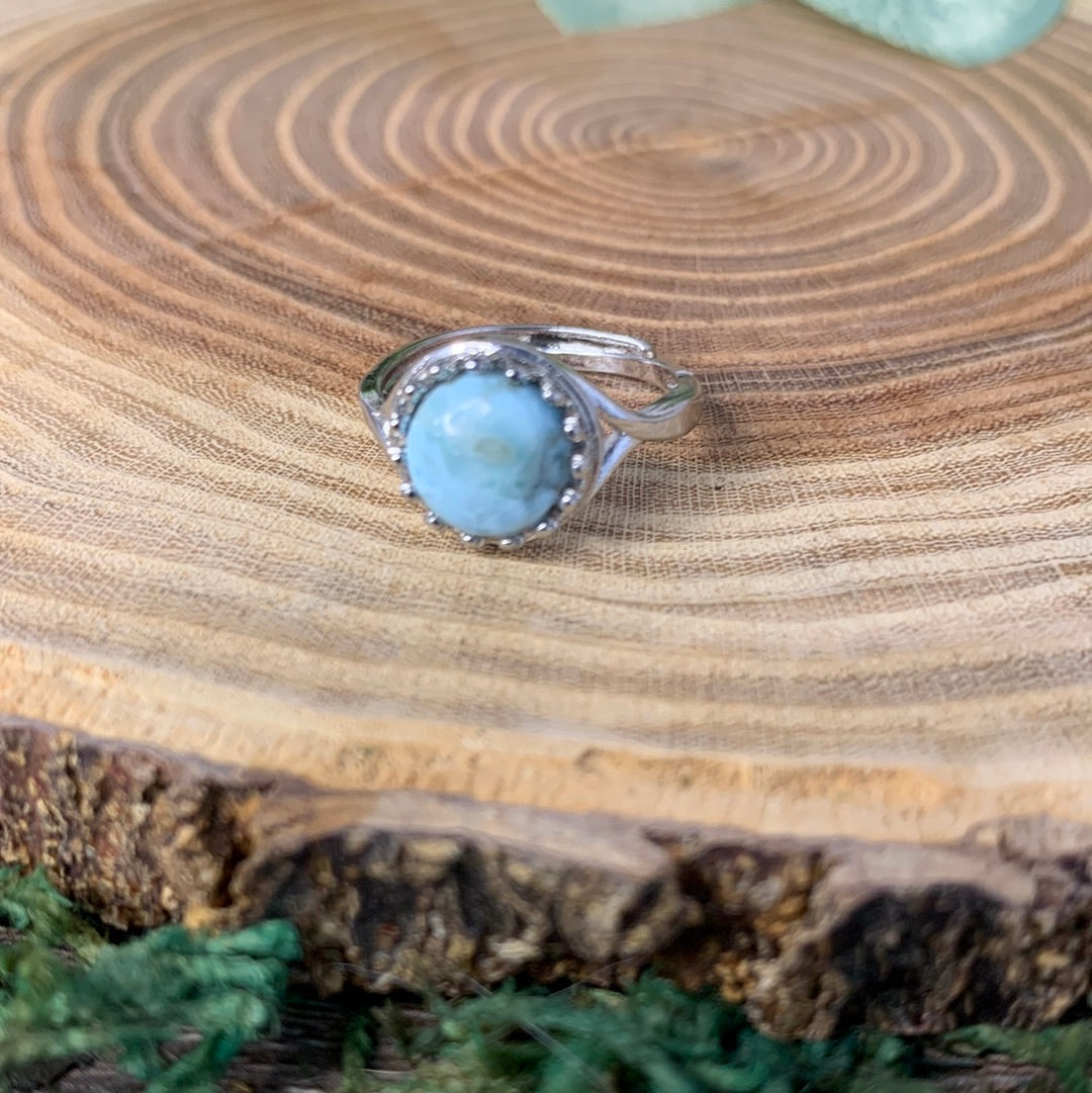 Larimar Rings - Sliver Coated