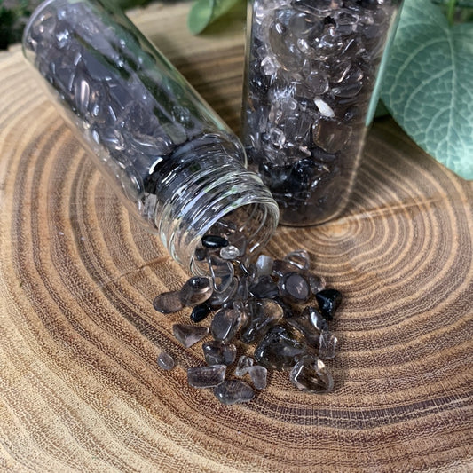 Smokey Quartz Crystal Chip Bottle