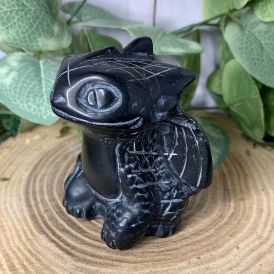 Toothless Obsidian Carving