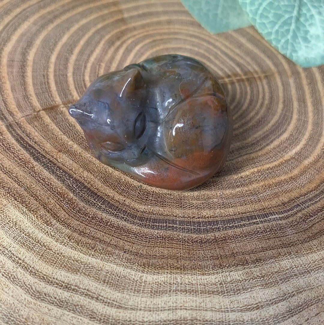 Sleeping Cat Carving - Small