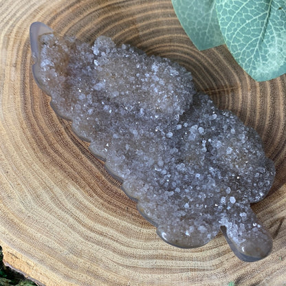 Leaf Druzy Agate Carvings