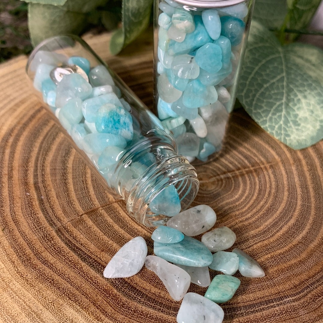 Amazonite Crystal Chip Bottle