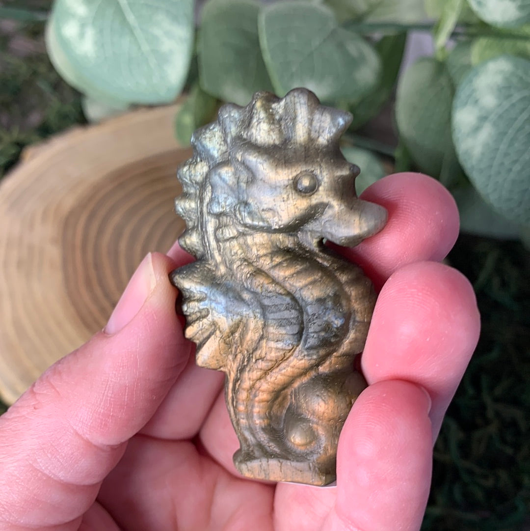 Sea Horse Labradorite Carvings