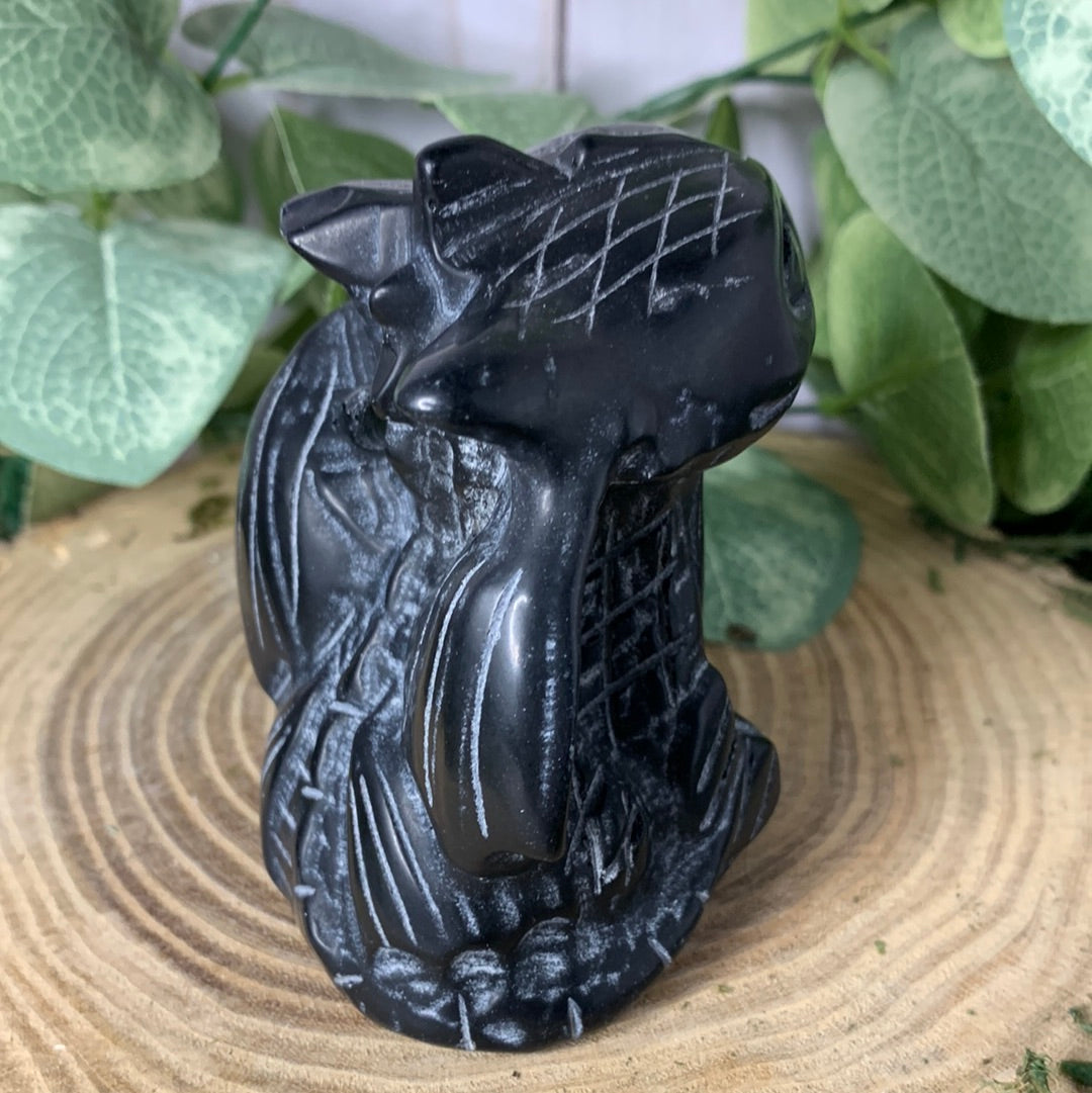 Toothless Obsidian Carving