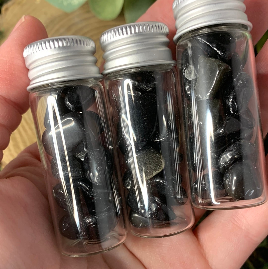 Black Obsidian (large) Crystal Chip Bottle