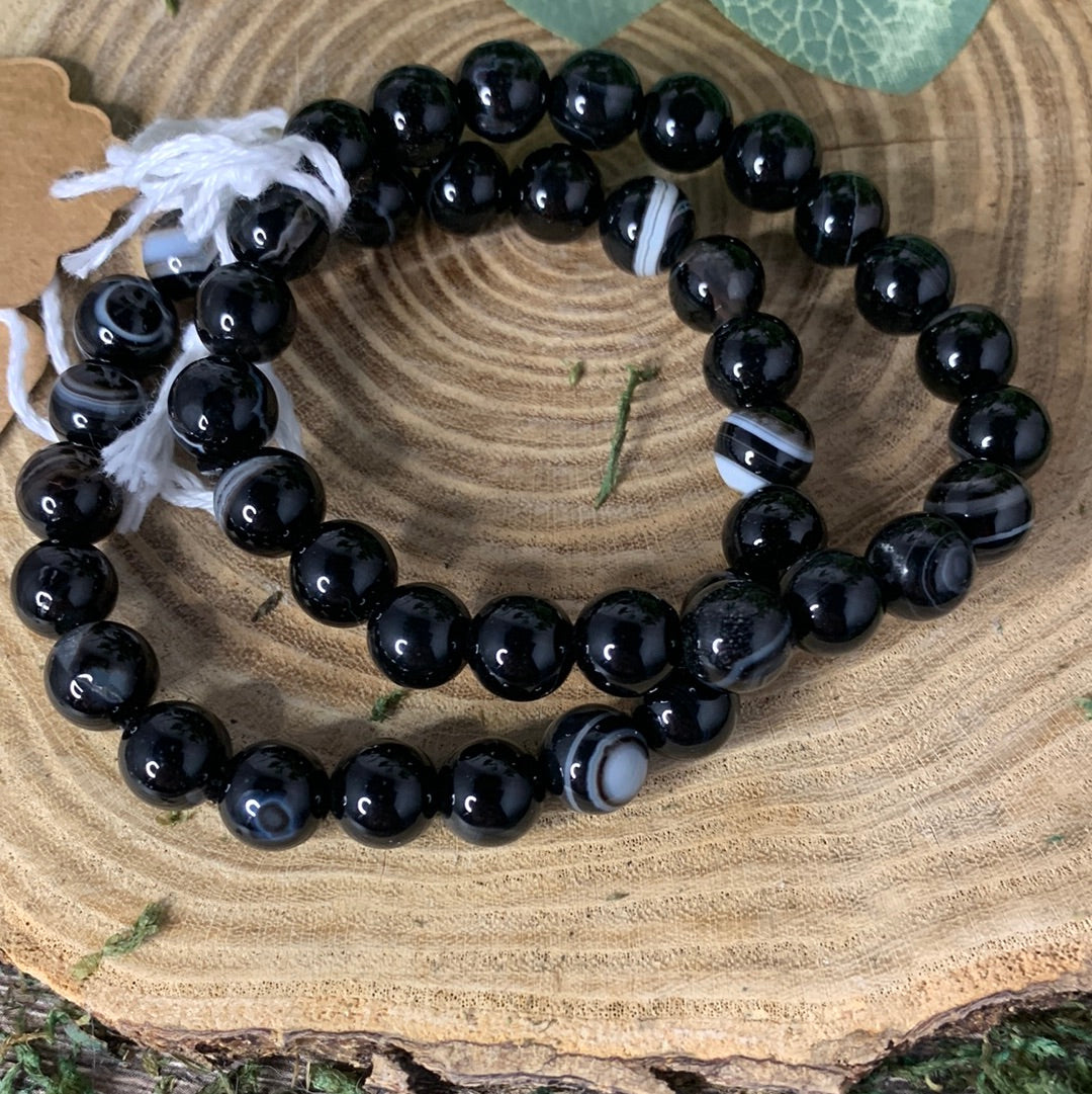 Orca Agate (Black) -  Bracelet