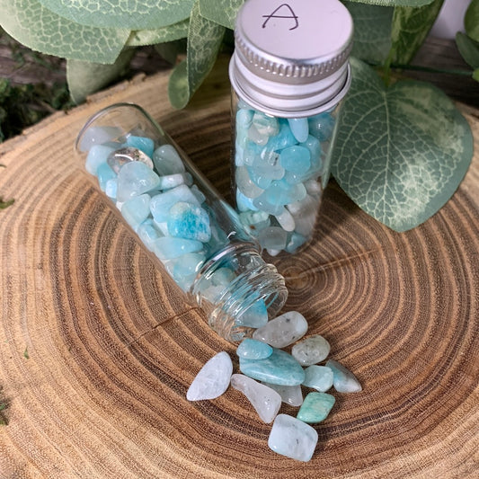 Amazonite Crystal Chip Bottle