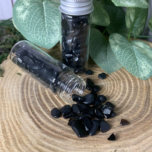 Black Obsidian (small) Crystal Chip Bottle