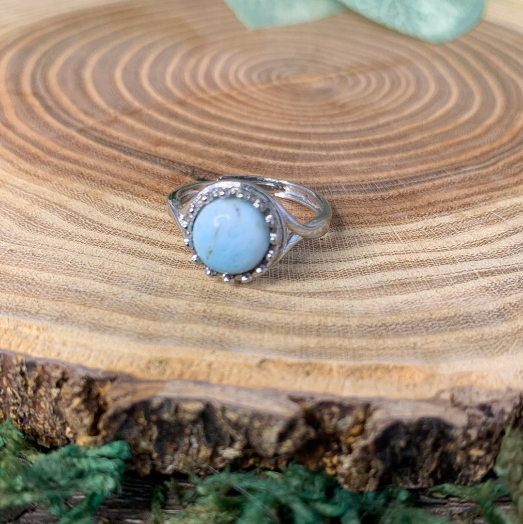 Larimar Rings - Sliver Coated