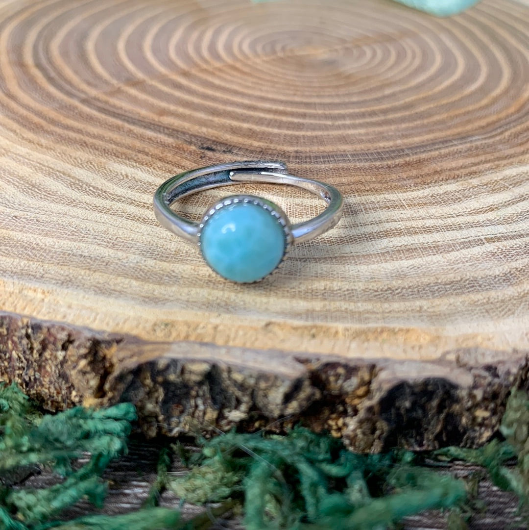 Larimar Rings - Sliver Coated