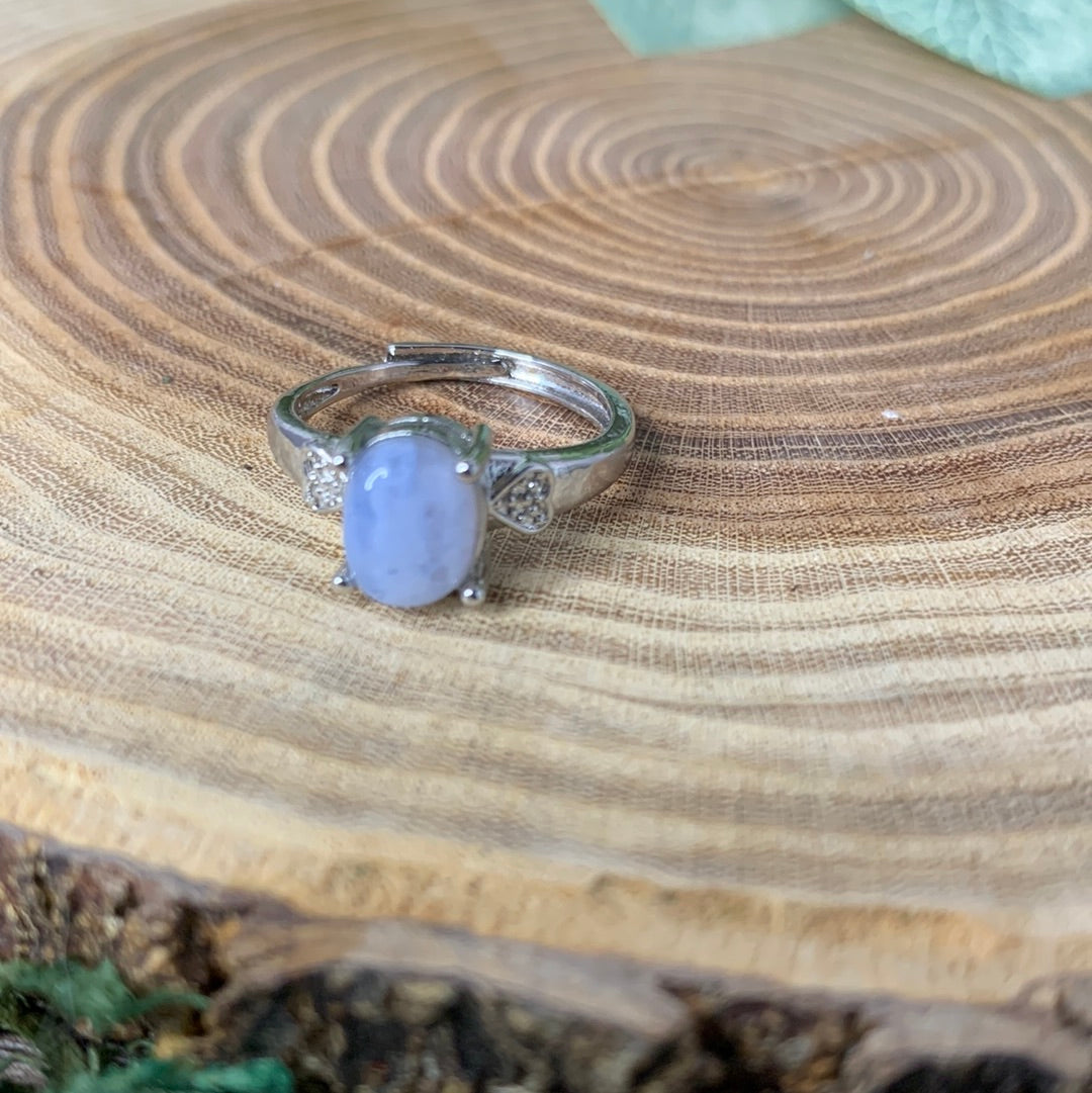 Blue Lace Agate Rings - Sliver Coated