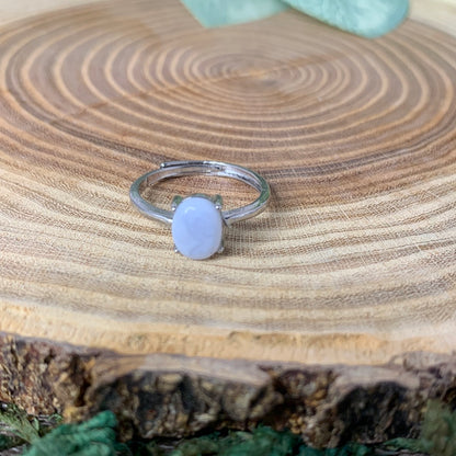 Blue Lace Agate Rings - Sliver Coated