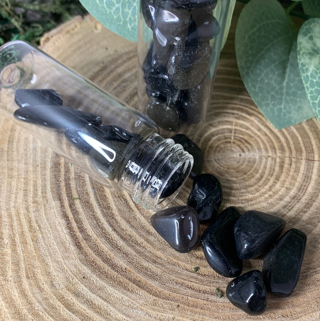 Black Obsidian (large) Crystal Chip Bottle