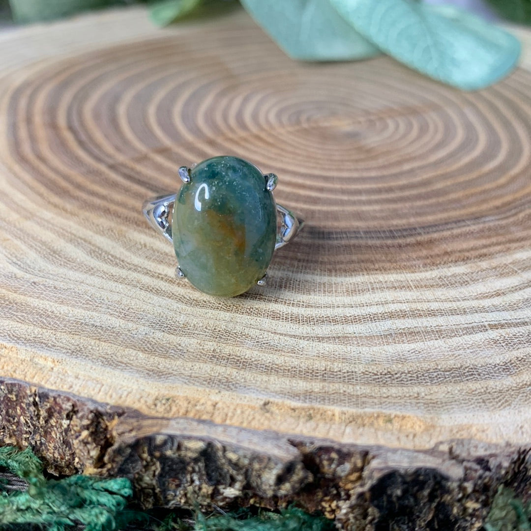 Moss Agate - Sliver Coated