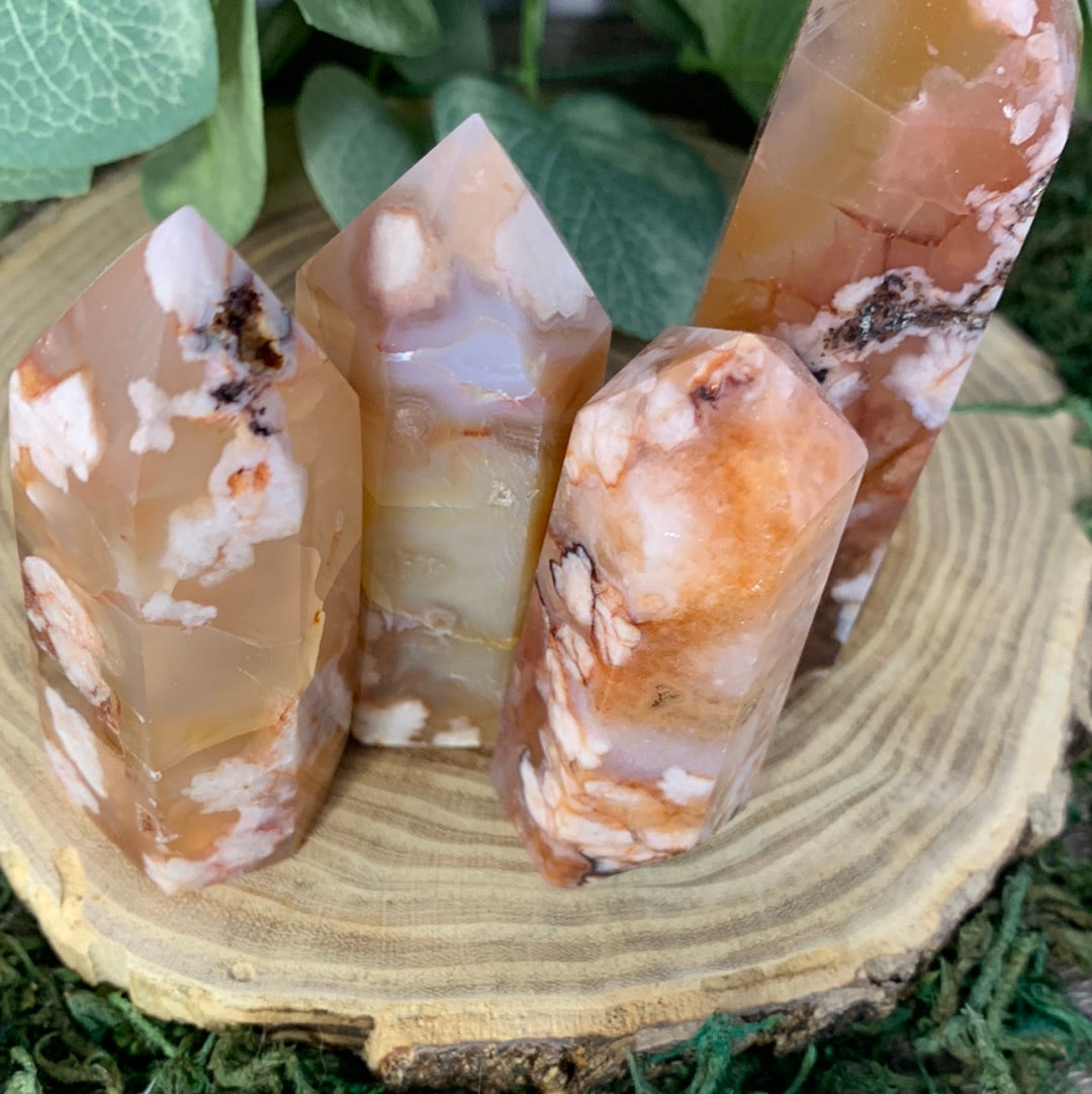 Carnelian Flower Agate Towers