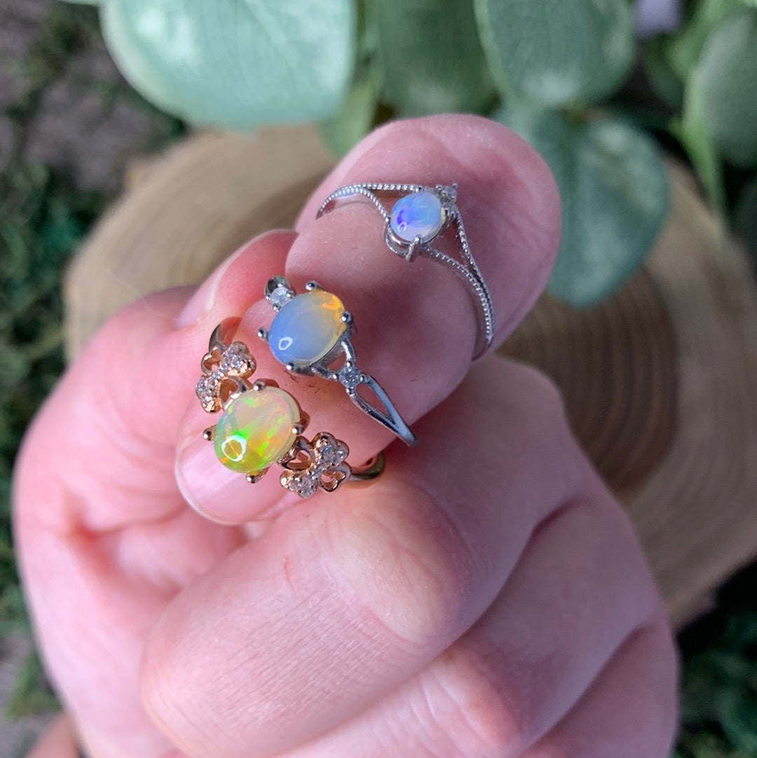 Mexican Opalite Rings - 925 SILVER