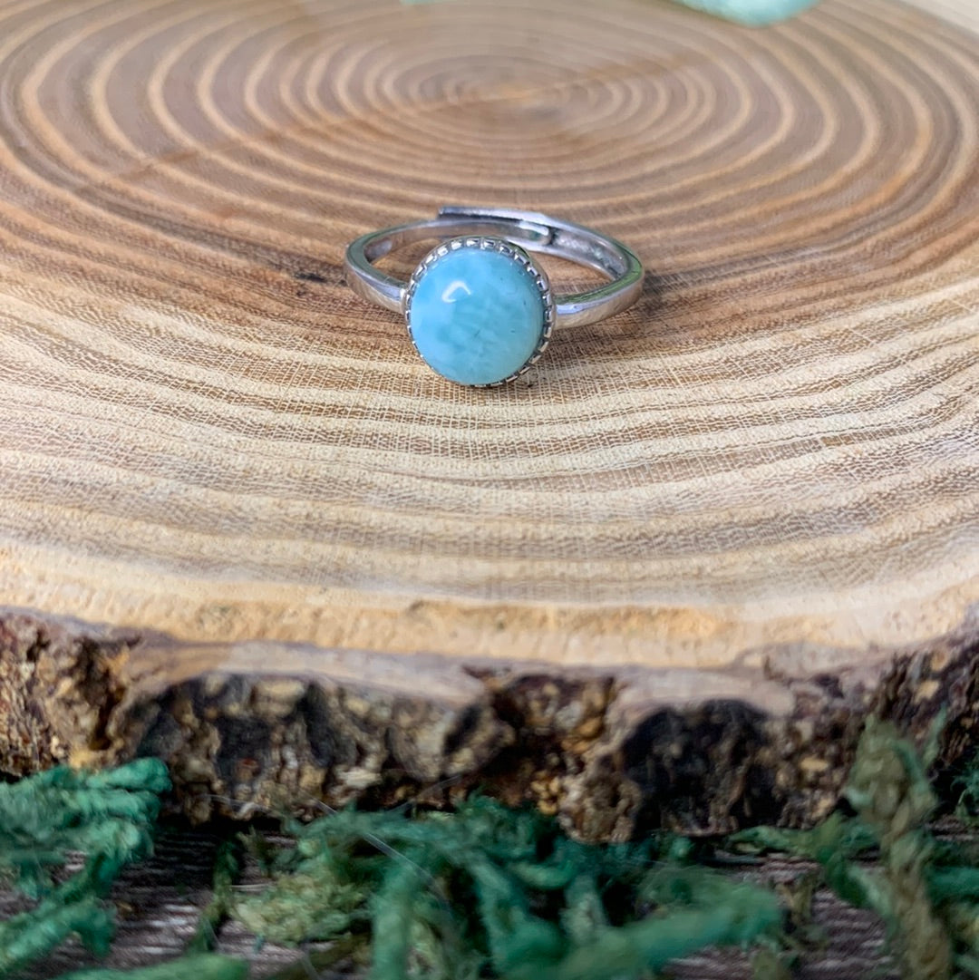 Larimar Rings - Sliver Coated