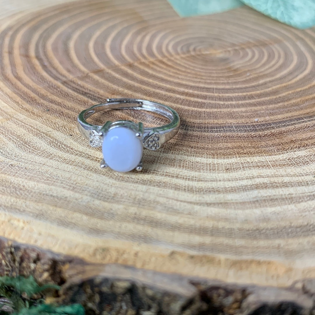 Blue Lace Agate Rings - Sliver Coated