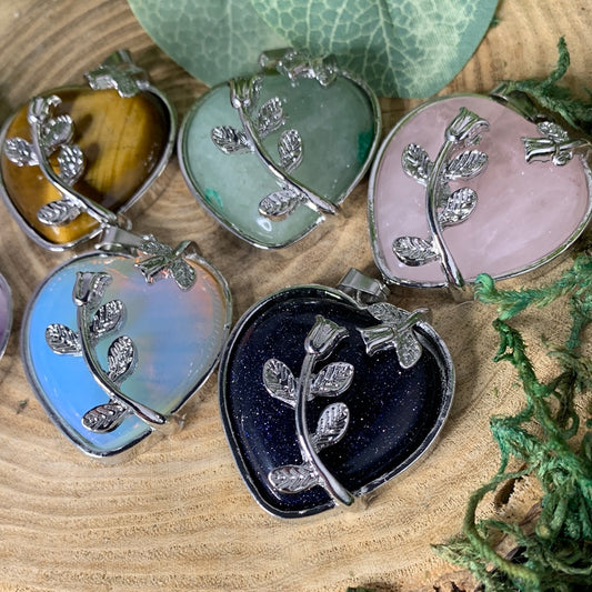 Heart with Flowers Pendant