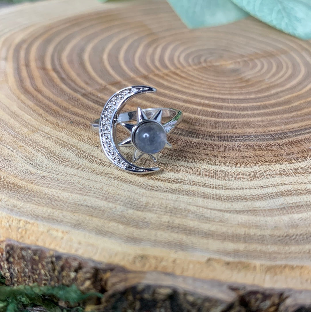 Labradorite Rings - Sliver Coated