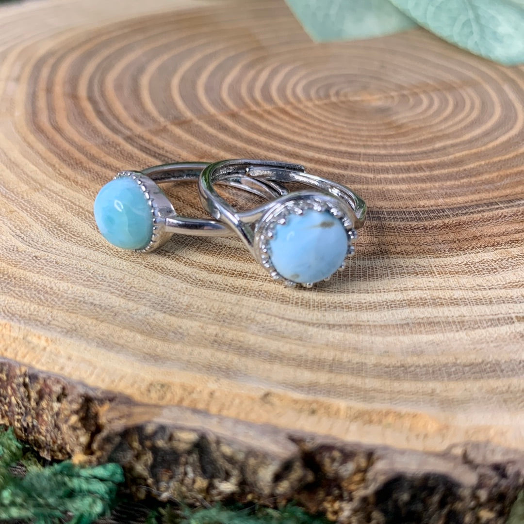 Larimar Rings - Sliver Coated