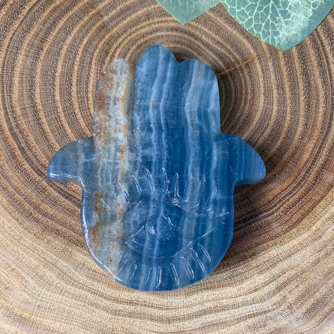 Hamsa Hand Blue Onyx Carvings