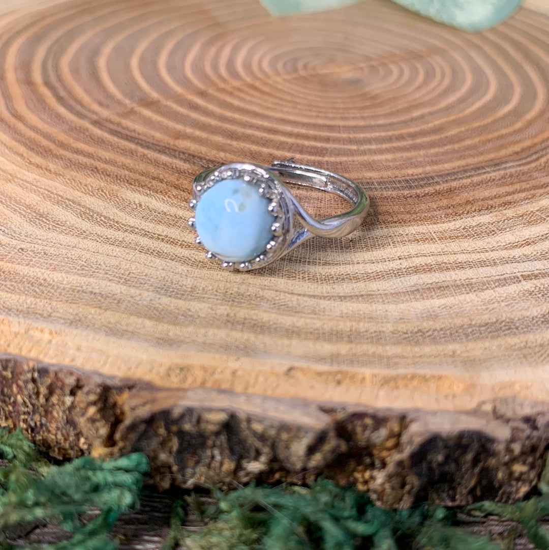 Larimar Rings - Sliver Coated