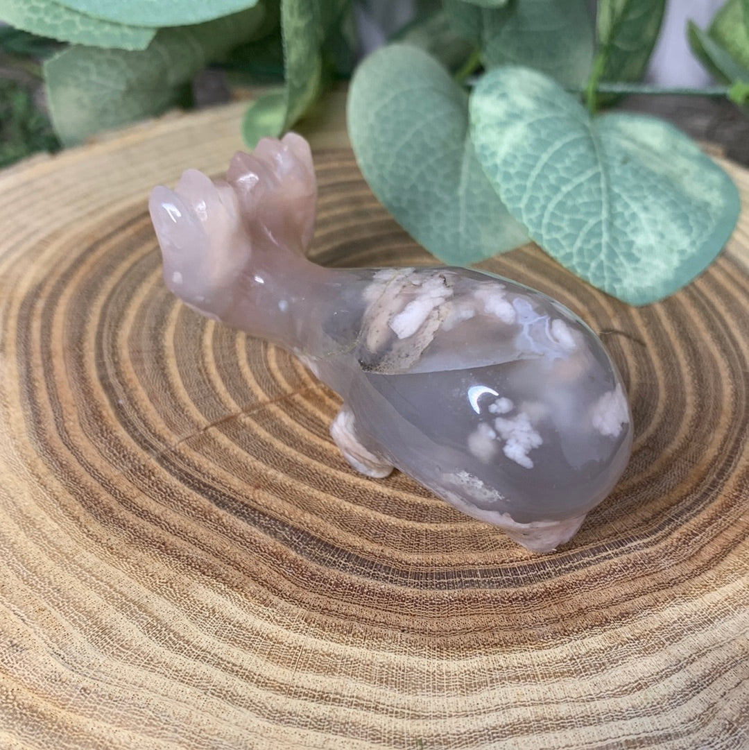 Dolphin Flower Agate Carvings