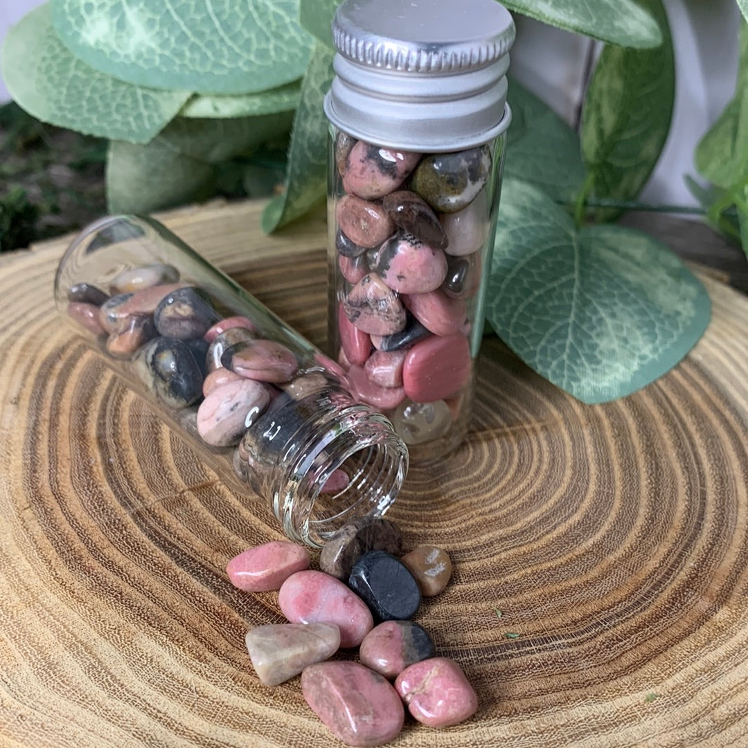 Rhodonite Crystal Chip Bottle