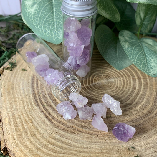 Amethyst Flower Crystal Chip Bottle